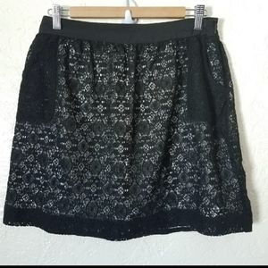NWT COOPERATIVE BLACK LACE SKIRT S
